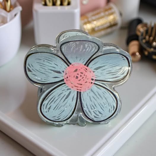 BABY BLUE 3D FLOWER HAIR CLAW - Beauty&Beyond