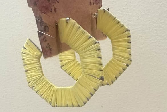 YELLOW STRING HOOPS