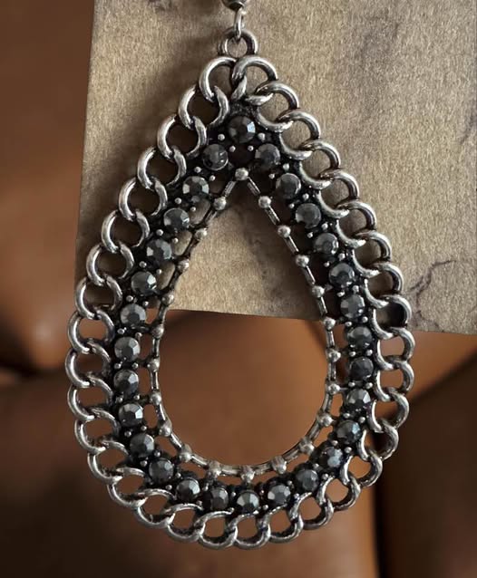 HEMATITE TEAR DROP EARRINGS