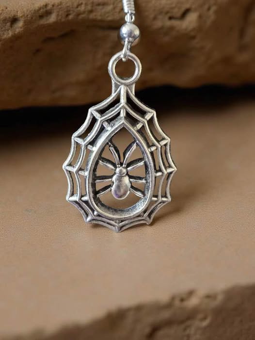 SILVER SPIDER EARRINGS