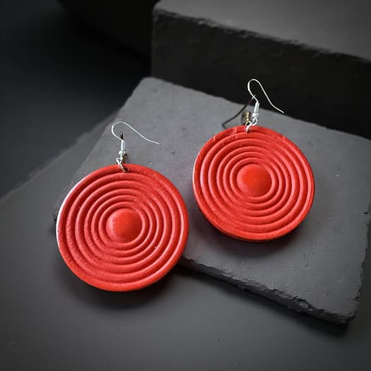 ROUND WOOD EARRINGS