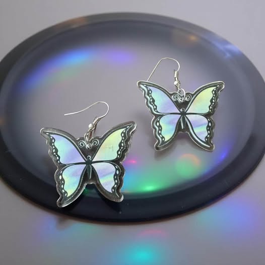 ACRYLIC OMBRE BUTTERFLY EARRINGS