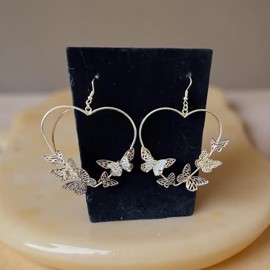 3D IRIDESENT GOLD BUTTERFLY EARRINGS