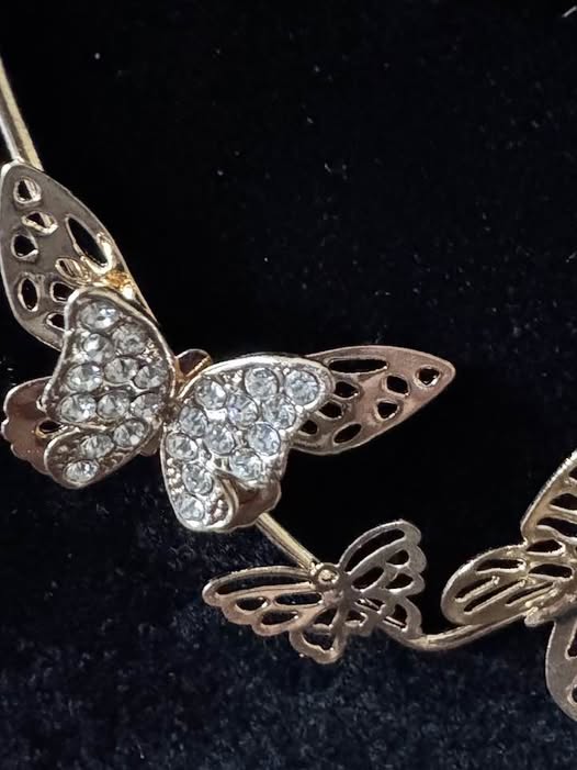 3D IRIDESENT GOLD BUTTERFLY EARRINGS