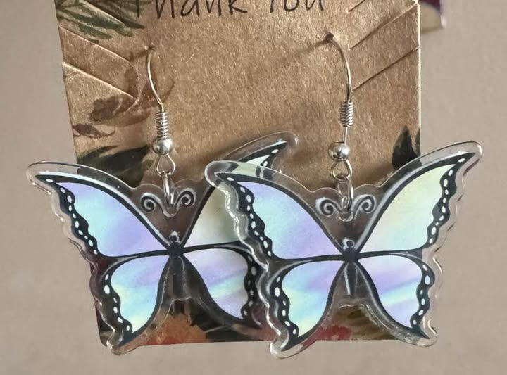 ACRYLIC OMBRE BUTTERFLY EARRINGS