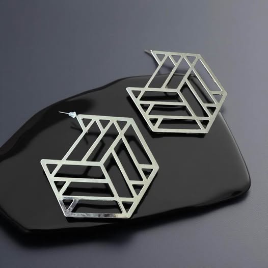 Modern Geometric Hexagon Earrings