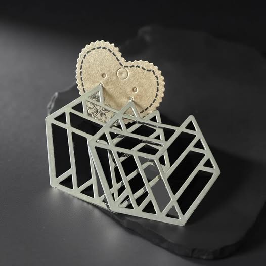 Modern Geometric Hexagon Earrings