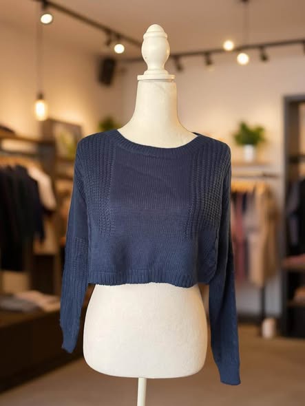 BLUE CROP SWEATER SIZE S - Beauty&Beyond