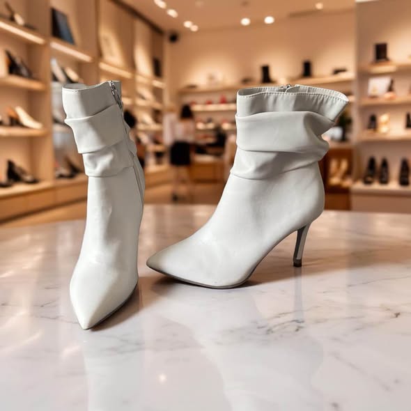 MARC FISHER IVORY HEELED BOOTIES SIZE 5.5 - Beauty&Beyond