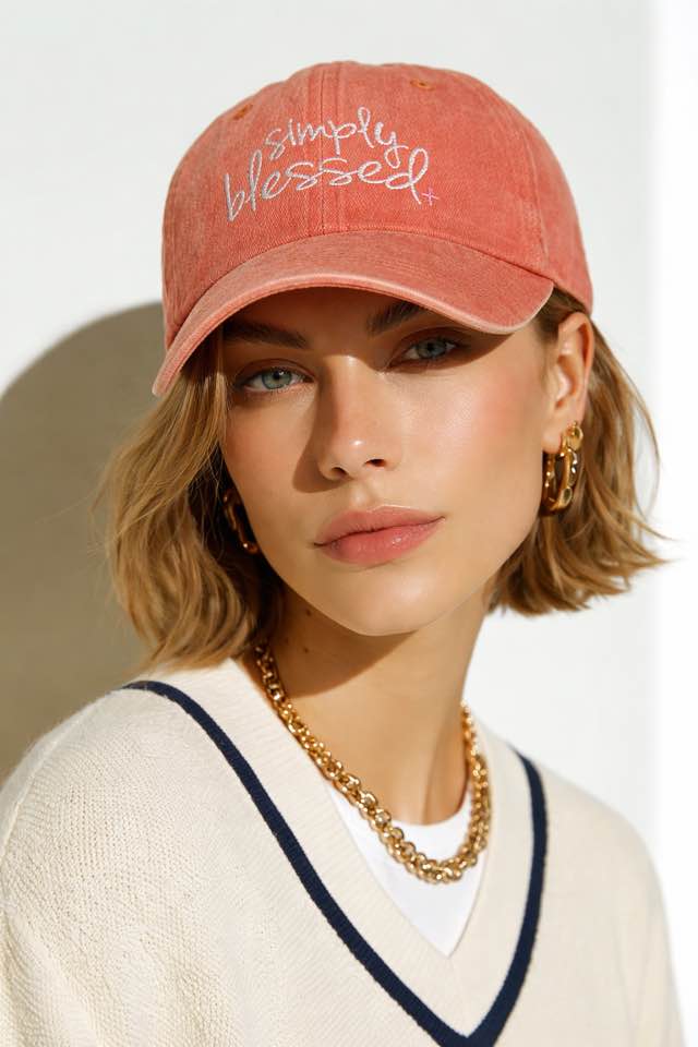 Simply Blessed Orange Baseball Hat - Beauty&Beyond