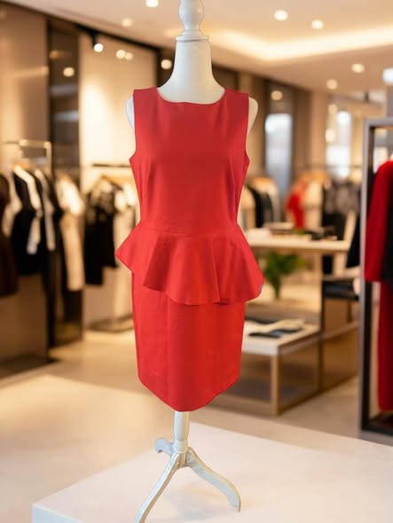 RED RUFFLE DRESS SIZE 6 - Beauty&Beyond