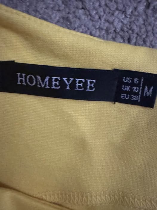HOMEYEE YELLOW/BLUE PENCIL DRESS SIZE M - Beauty&Beyond