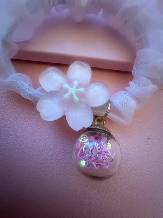 Baby Pink Acrylic Flower Hair Tie - Beauty&Beyond