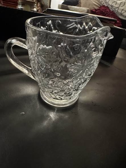 Vintage Clear Pressed Glass Creamer