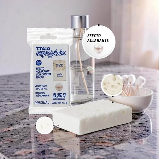 T.TAIO Esponjabón Concha Nacar – Brightening 2-in-1 Soap with Sponge (120g) - Beauty&Beyond