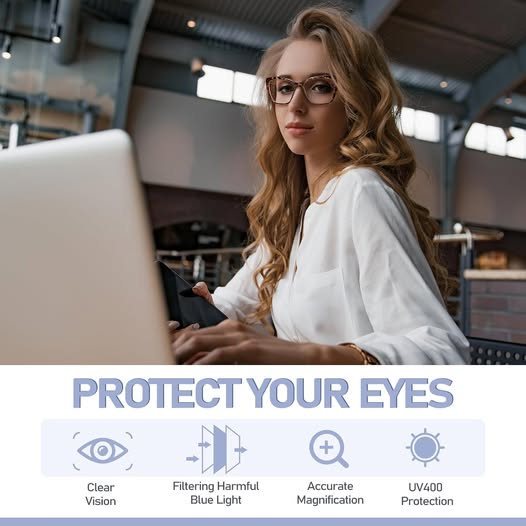 Oversized Cat Eye Reading Glasses – Blue Light Blocking (3-Pack | +2.5 Strength) - Beauty&Beyond
