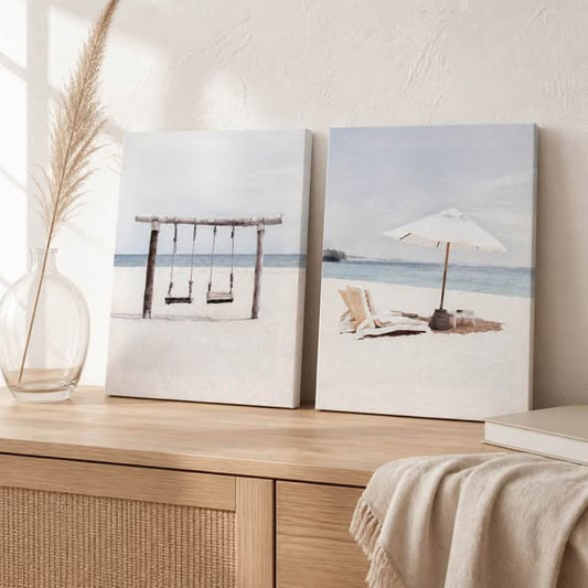 Coastal Beach Canvas Wall Art Set