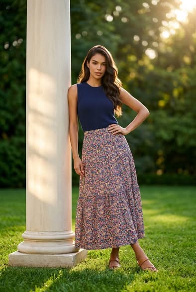 Old Navy Floral Maxi Skirt – Size Medium