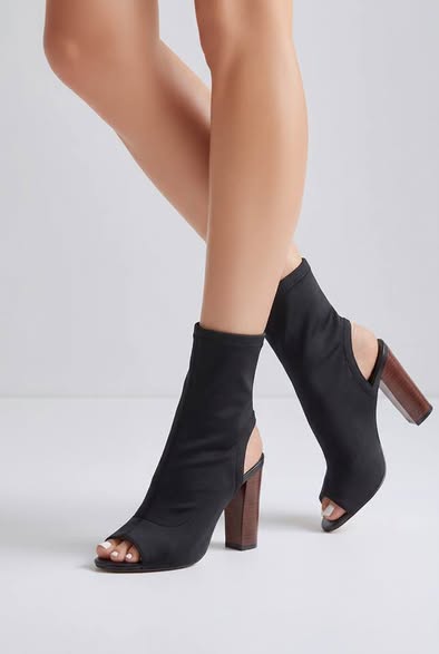 Cape Robbin Stretch Open-Toe Bootie Heels – Women's Size 5.5 - Beauty&Beyond