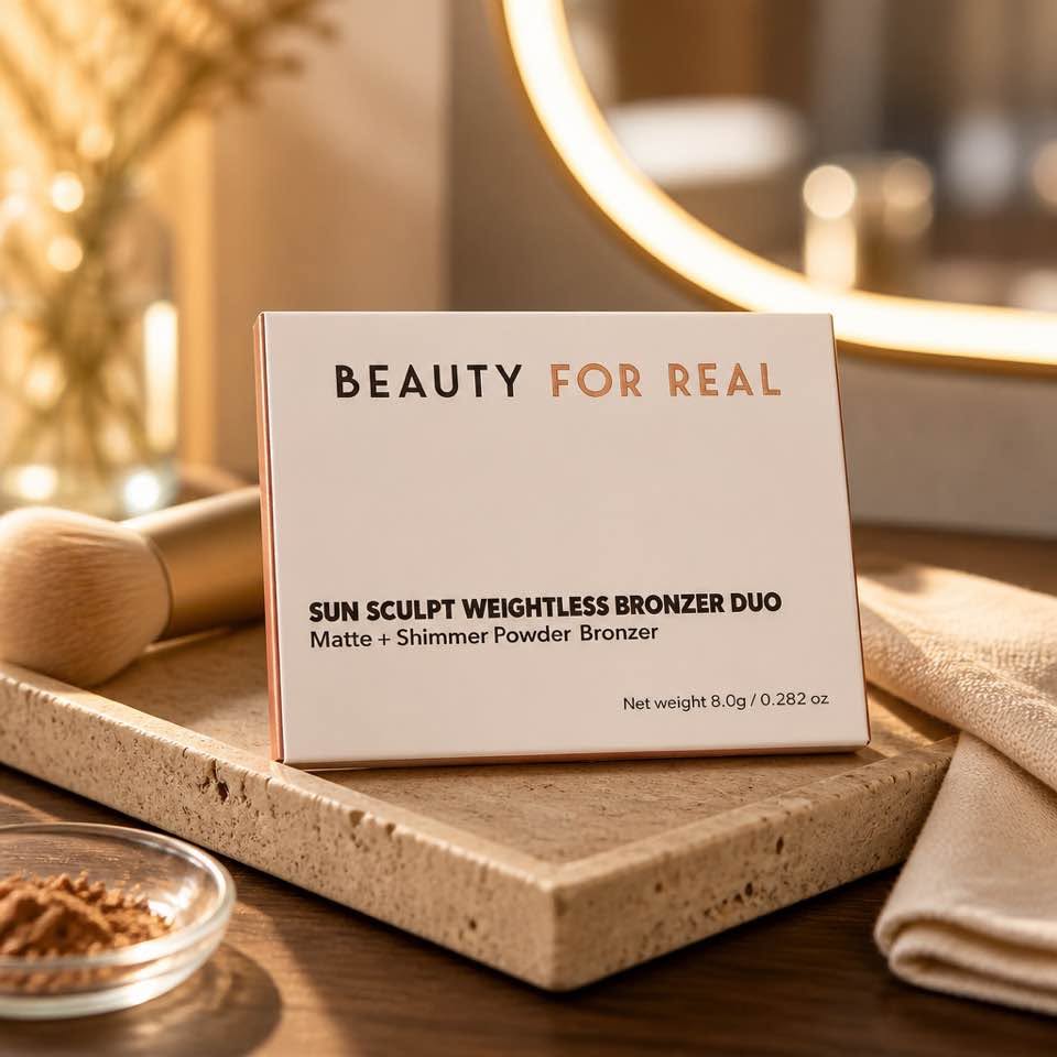 Beauty For Real Sun Sculpt Weightless Bronzer Duo – Matte + Shimmer