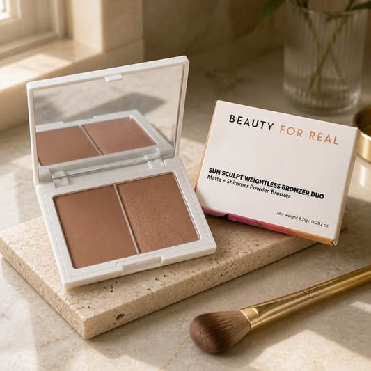 Beauty For Real Sun Sculpt Weightless Bronzer Duo – Matte + Shimmer - Beauty&Beyond