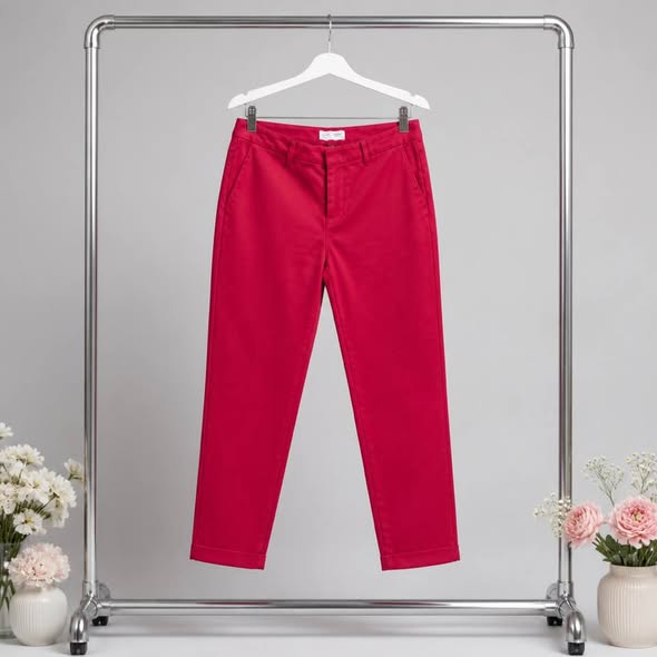 Old Navy Women's Straight Ankle Pants Size 6 Pink Stretch Career Casual