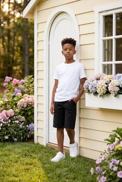 Hawk Boys Size 12 Black Cargo Shorts Elastic Waist Multi-Pocket Casual