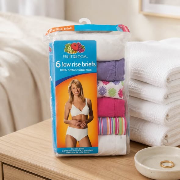 Fruit of the Loom Women's Low Rise Briefs Size 5 6-Pack 100% Cotton New Sealed