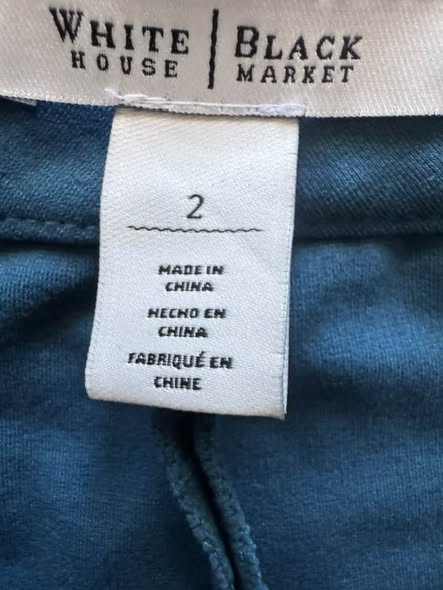 White House Black Market Women's Blue Ankle Dress Pants Size 2 Side Slit Career Office Stretch