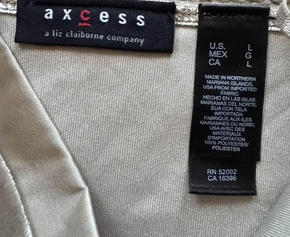 Axcess Liz Claiborne Velvet Cami Tank Top Women's Large Moonlight Shimmer NWT
