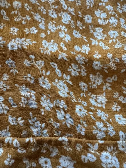 Wild Fable Women's Mustard Floral Button Front Long Sleeve Shirt Size M