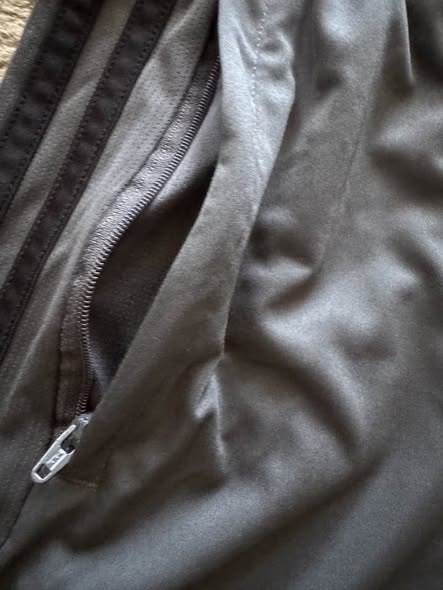 Adidas Men's Gray Athletic Performance Shorts Zip Pockets Size M
