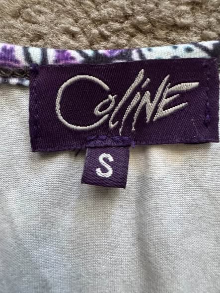 Coline Women's Green Purple Mandala Print Shift Dress Short Sleeve Size Small