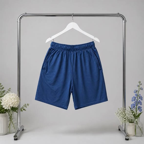 Glacier Performance Men's Blue Athletic Shorts Size Medium Drawstring Pockets