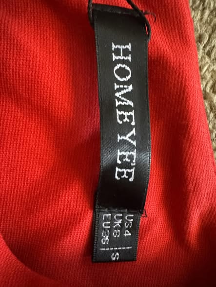 Homeyee Women's Red Floral Sheath Dress Sleeveless Office Career Size S NWT