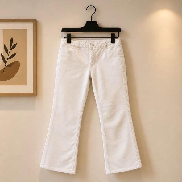 Ann Taylor Loft Casual Corner Petite Stretch White Corduroy Pants Women's 10P