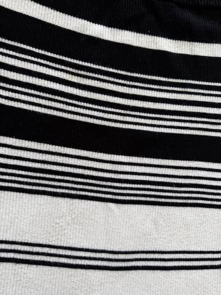 White House Black Market Women's Striped Knit Top Medium Black White Off Shoulder