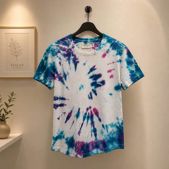 Abercrombie & Fitch Soft A&F Tee Women's XS Blue Purple Tie Dye Short Sleeve T-Shirt