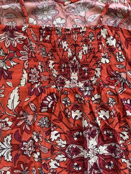 Old Navy Women's Floral Sundress Size SP Red Sleeveless Midi Dress