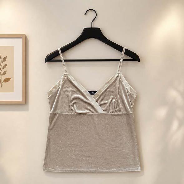 Axcess Liz Claiborne Velvet Cami Tank Top Women's Large Moonlight Shimmer NWT