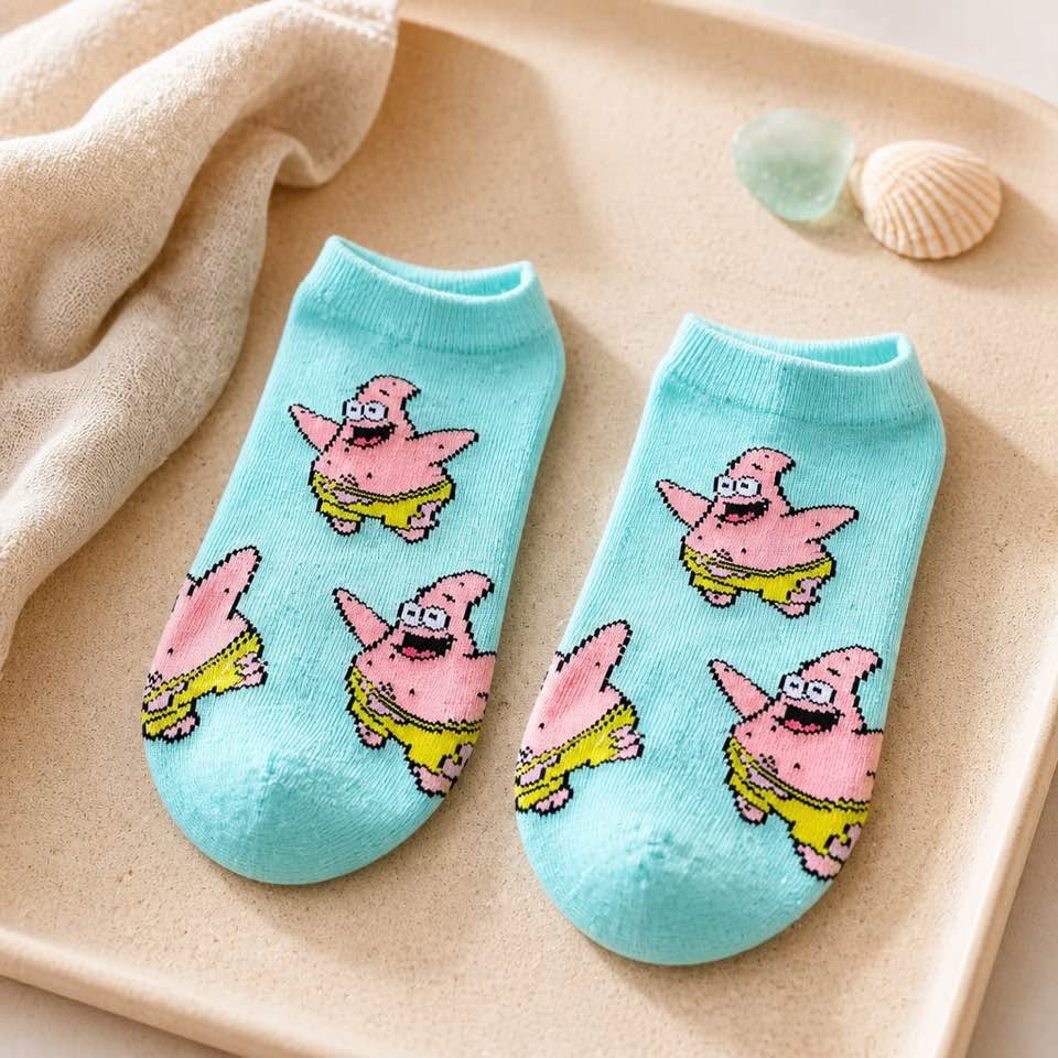6 Pairs Novelty Cartoon Character Low Cut Ankle Socks Women's Size 4-10 New