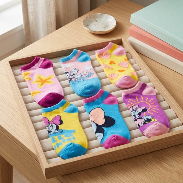 6 Pairs Women's Low Cut Ankle Socks Size 9-11 Colorful Cartoon Character Novelty Socks