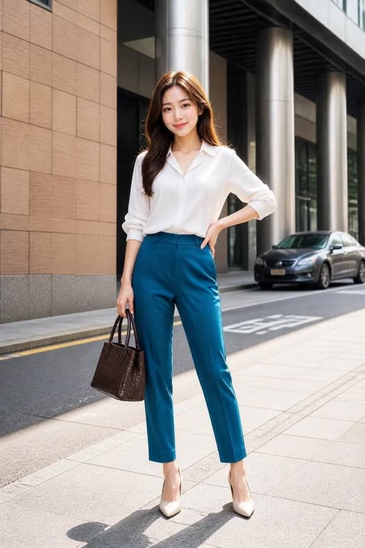 White House Black Market Women's Blue Ankle Dress Pants Size 2 Side Slit Career Office Stretch - Beauty&Beyond