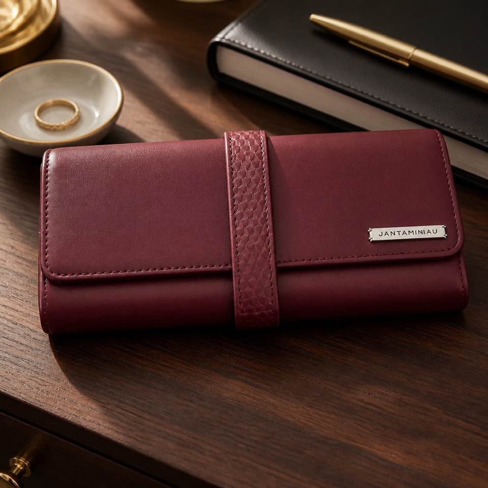 KLM Jan Taminiau Burgundy Clutch