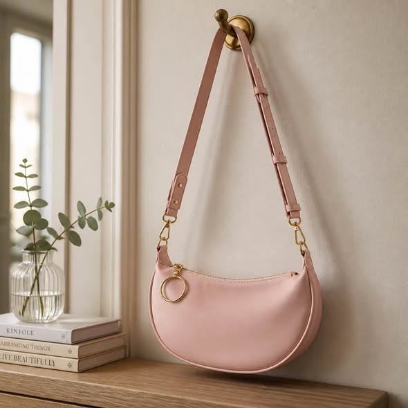 Luqvenisha Pink Monogram Crossbody Shoulder Bag