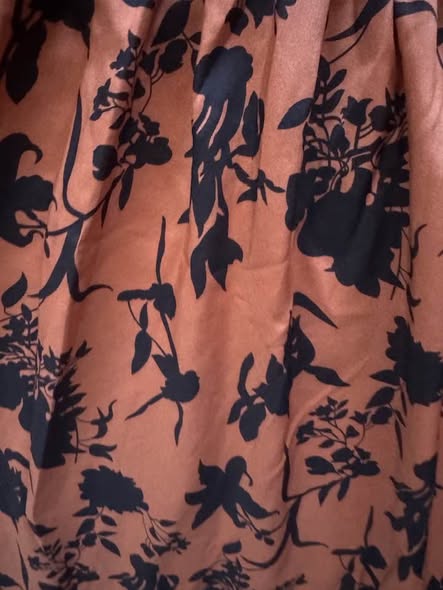 Women’s Rust Orange Black Floral Maxi Dress Size Medium