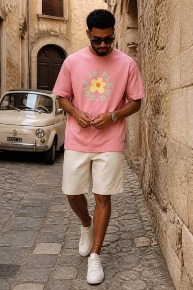 Converse Golf Le Fleur Salmon Pink Graphic T-Shirt Size Large - Beauty&Beyond