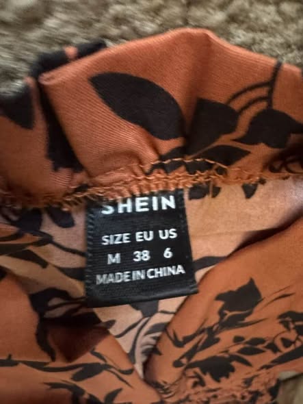 Women’s Rust Orange Black Floral Maxi Dress Size Medium