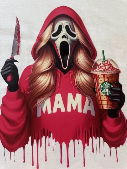 Mama Horror Graphic T-Shirt White Gildan Size M New