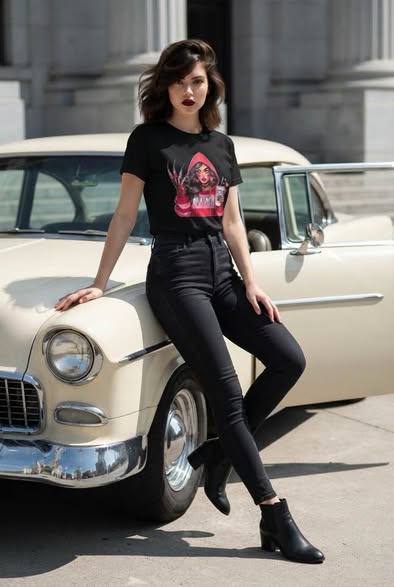 Horror Mama T-Shirt Razor Blade Glove Coffee Graphic Black Gildan Size S
